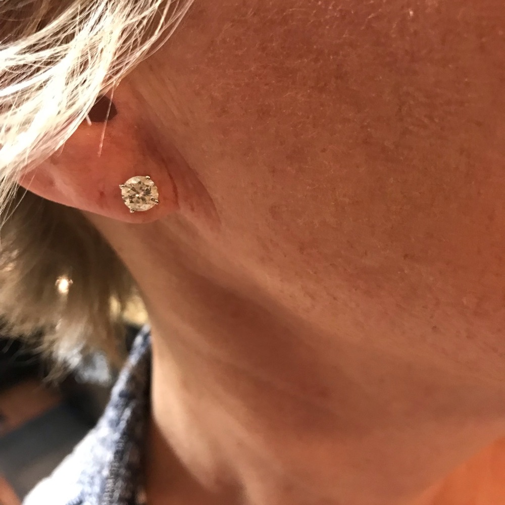 Huge 1.80 Diamond Stud Earrings